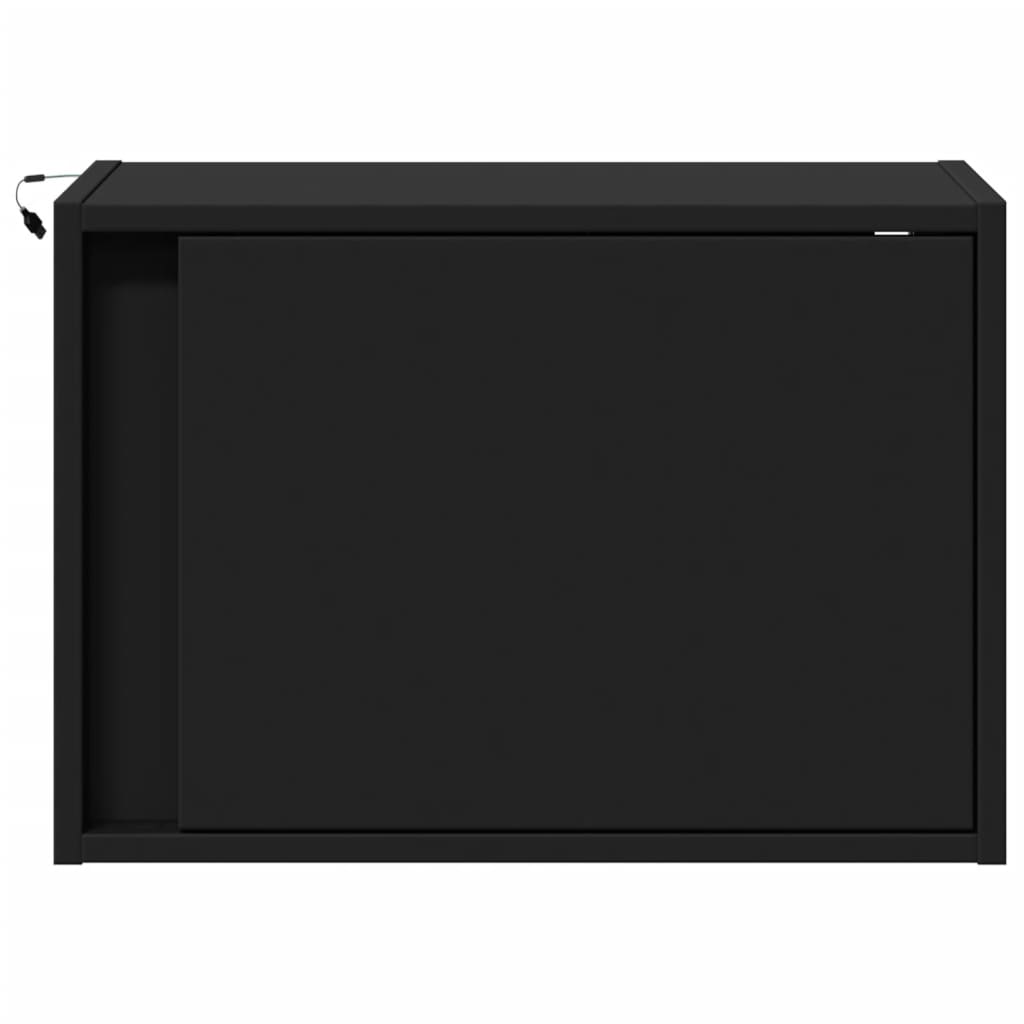 Nachtkastje met LED's wandgemonteerd zwart is nu te koop bij PeponiXL, paradijselijk wonen!