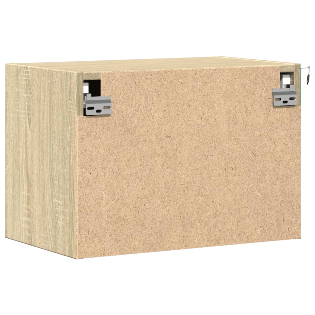 Nachtkastje met LED's wandgemonteerd sonoma eikenkleurig is nu te koop bij PeponiXL, paradijselijk wonen!