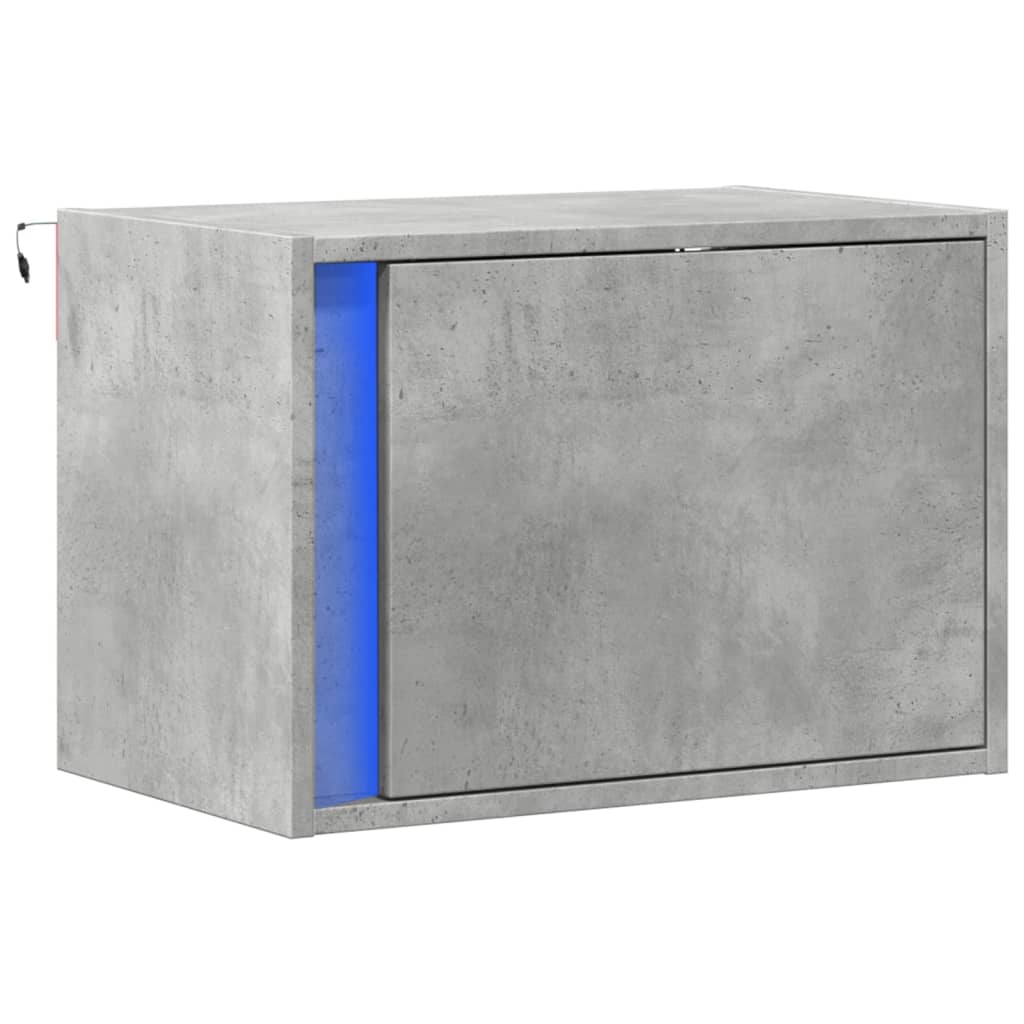 Nachtkastje met LED's wandgemonteerd betongrijs is nu te koop bij PeponiXL, paradijselijk wonen!