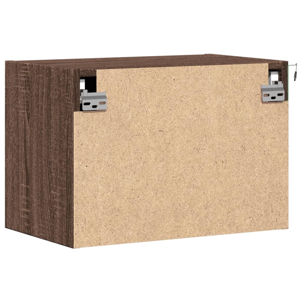 Nachtkastjes met LED's 2 st wandgemonteerd bruin eikenkleur is nu te koop bij PeponiXL, paradijselijk wonen!