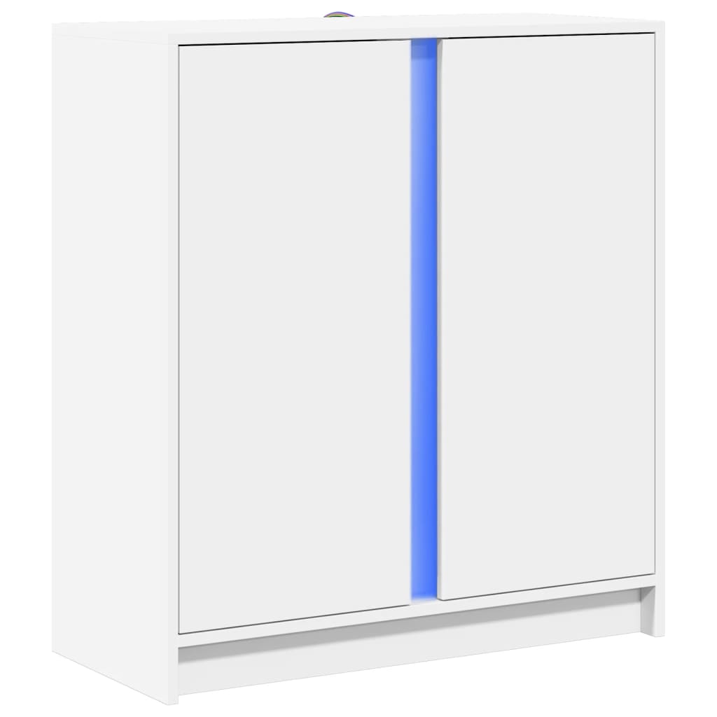 Dressoir met LED 77x34x85 cm bewerkt hout wit is nu te koop bij PeponiXL, paradijselijk wonen!