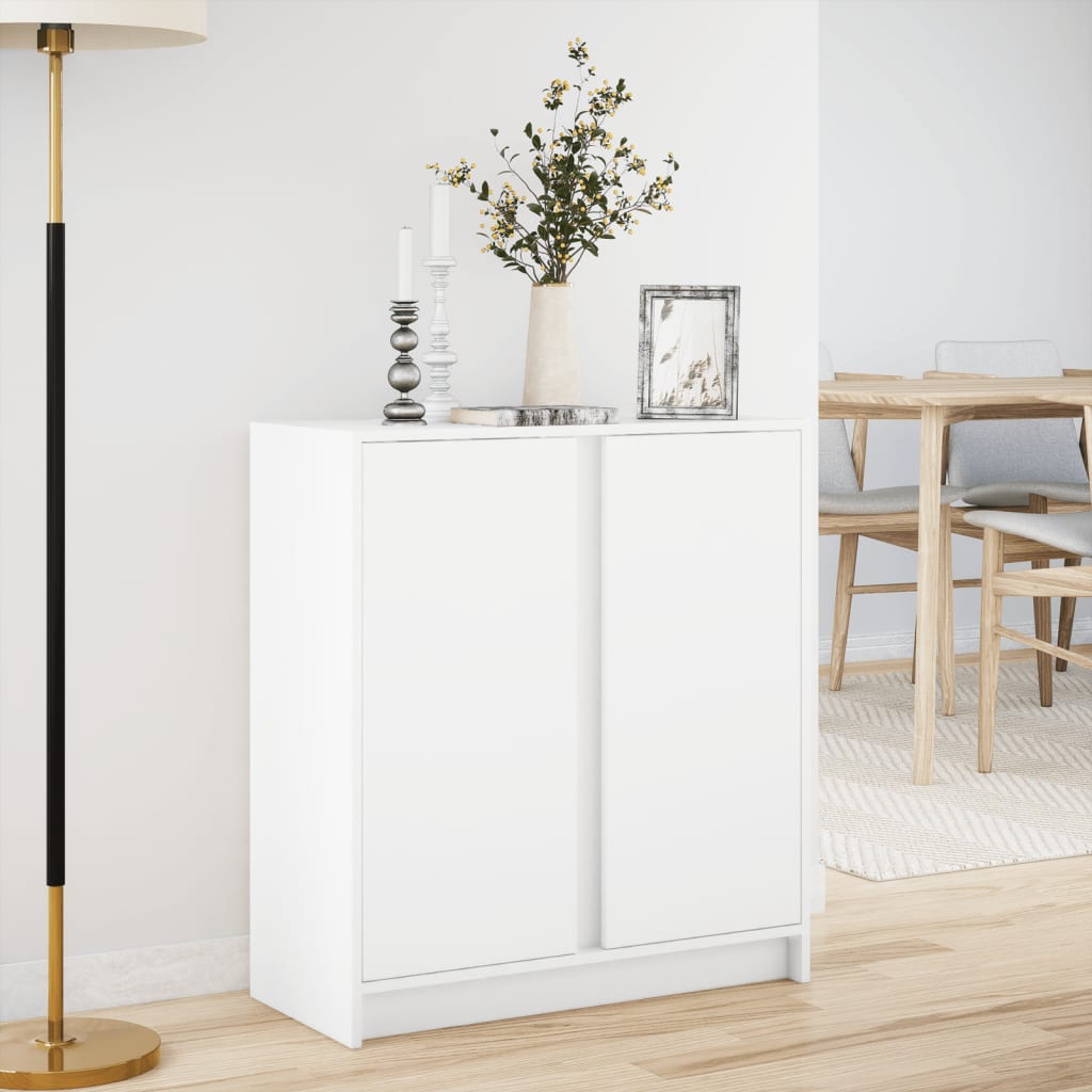 Dressoir met LED 77x34x85 cm bewerkt hout wit is nu te koop bij PeponiXL, paradijselijk wonen!