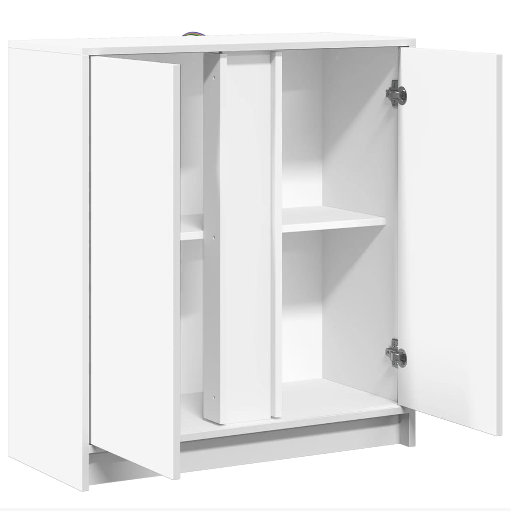 Dressoir met LED 77x34x85 cm bewerkt hout wit is nu te koop bij PeponiXL, paradijselijk wonen!