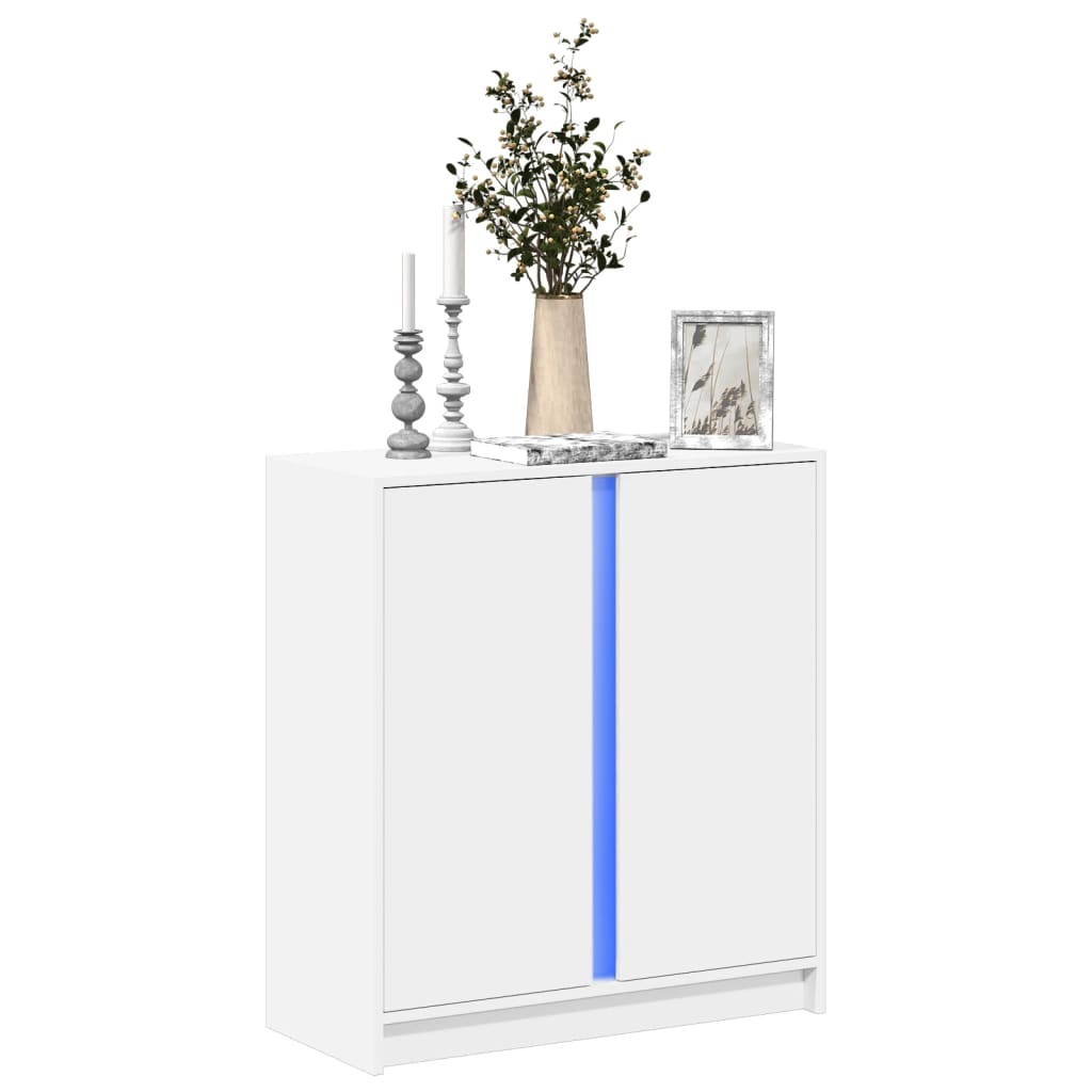 Dressoir met LED 77x34x85 cm bewerkt hout wit is nu te koop bij PeponiXL, paradijselijk wonen!
