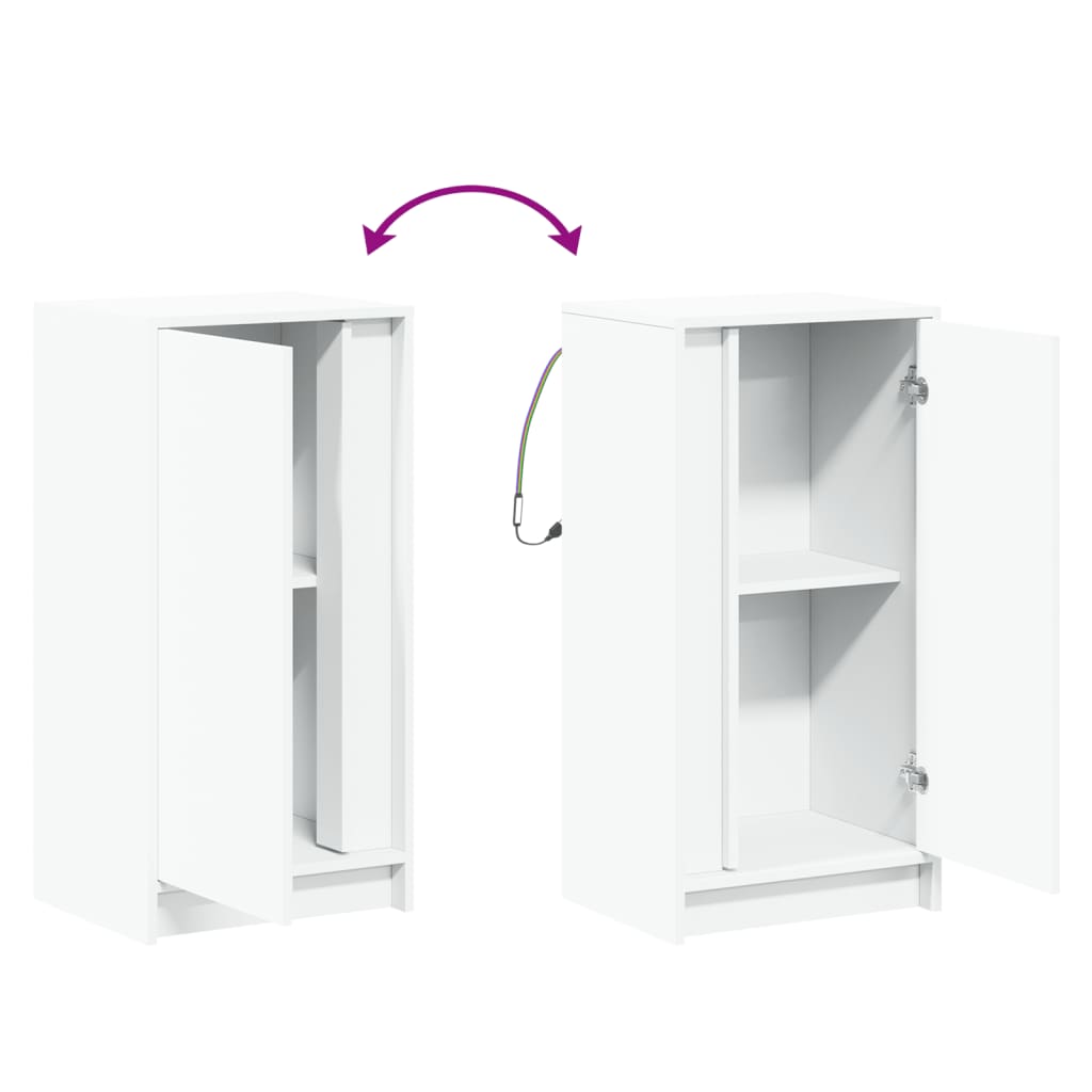 Dressoir met LED 42,5x34x85 cm bewerkt hout wit is nu te koop bij PeponiXL, paradijselijk wonen!