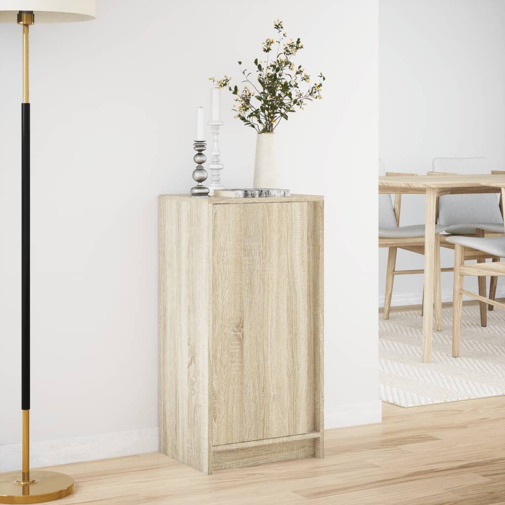 Dressoir met LED 42,5x34x85 cm bewerkt hout sonoma eikenkleurig is nu te koop bij PeponiXL, paradijselijk wonen!