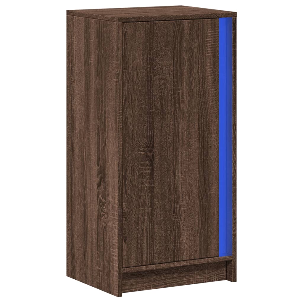 Dressoir met LED 42,5x34x85 cm bewerkt hout bruin eikenkleur is nu te koop bij PeponiXL, paradijselijk wonen!