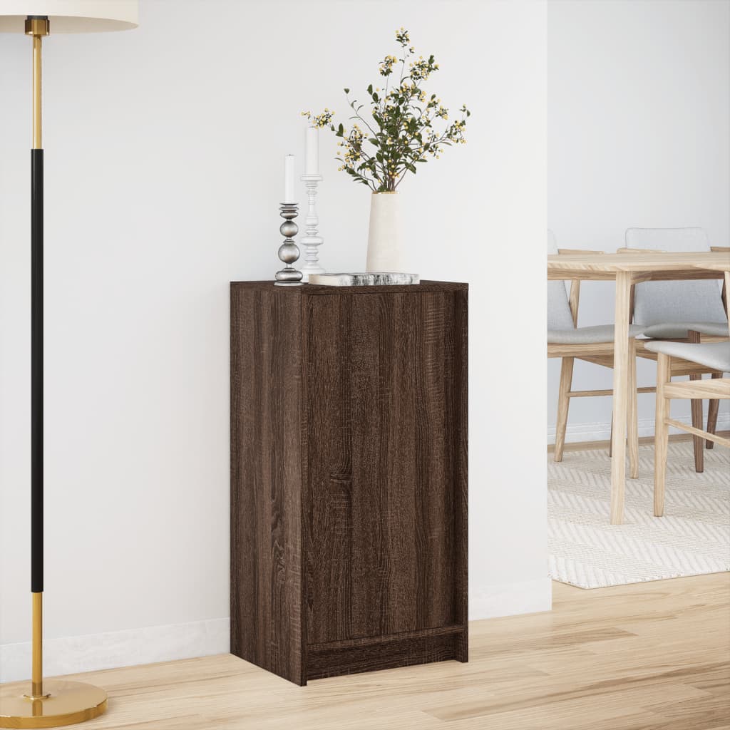 Dressoir met LED 42,5x34x85 cm bewerkt hout bruin eikenkleur is nu te koop bij PeponiXL, paradijselijk wonen!