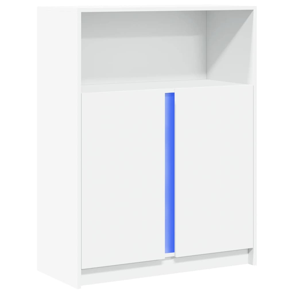 Dressoir met LED 77x34x100 cm bewerkt hout wit is nu te koop bij PeponiXL, paradijselijk wonen!