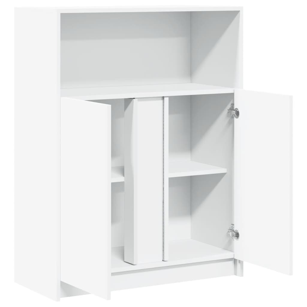 Dressoir met LED 77x34x100 cm bewerkt hout wit is nu te koop bij PeponiXL, paradijselijk wonen!