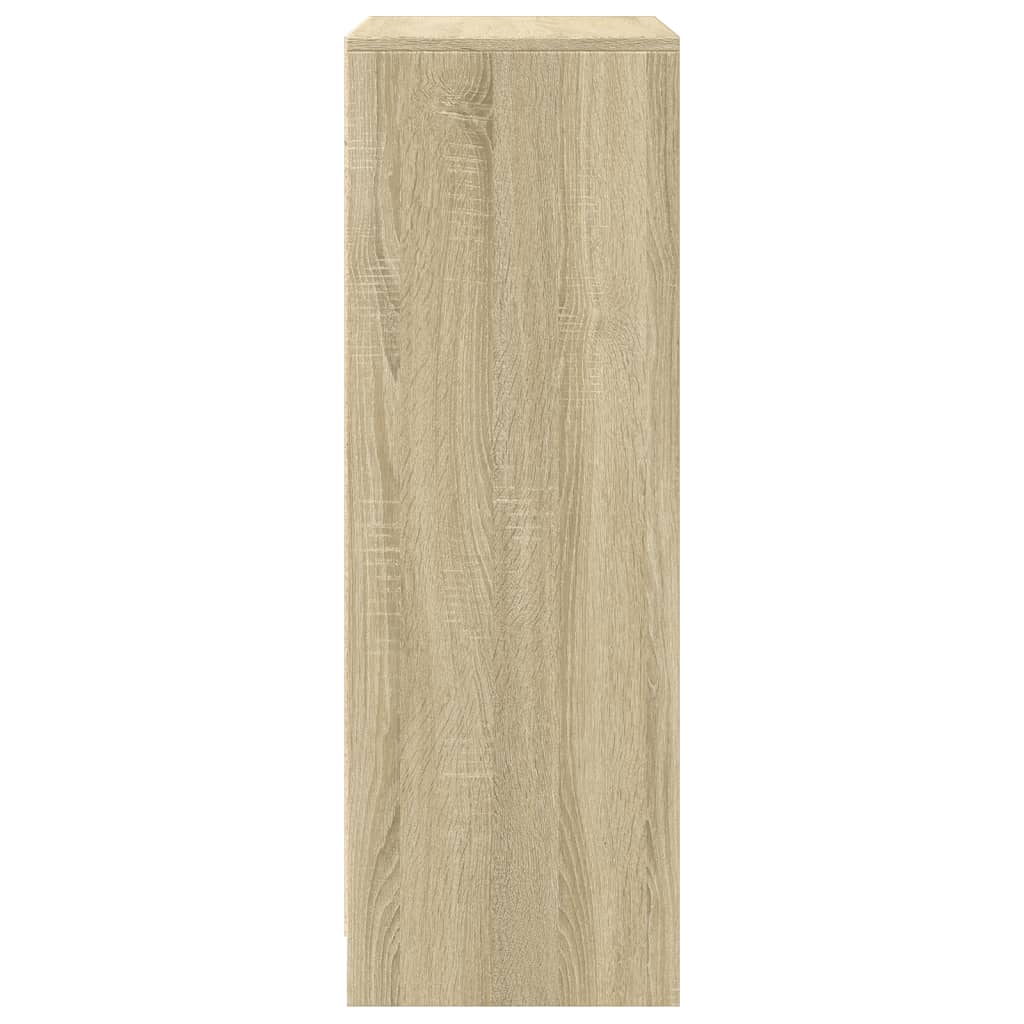 Dressoir met LED 77x34x100 cm bewerkt hout sonoma eikenkleurig is nu te koop bij PeponiXL, paradijselijk wonen!