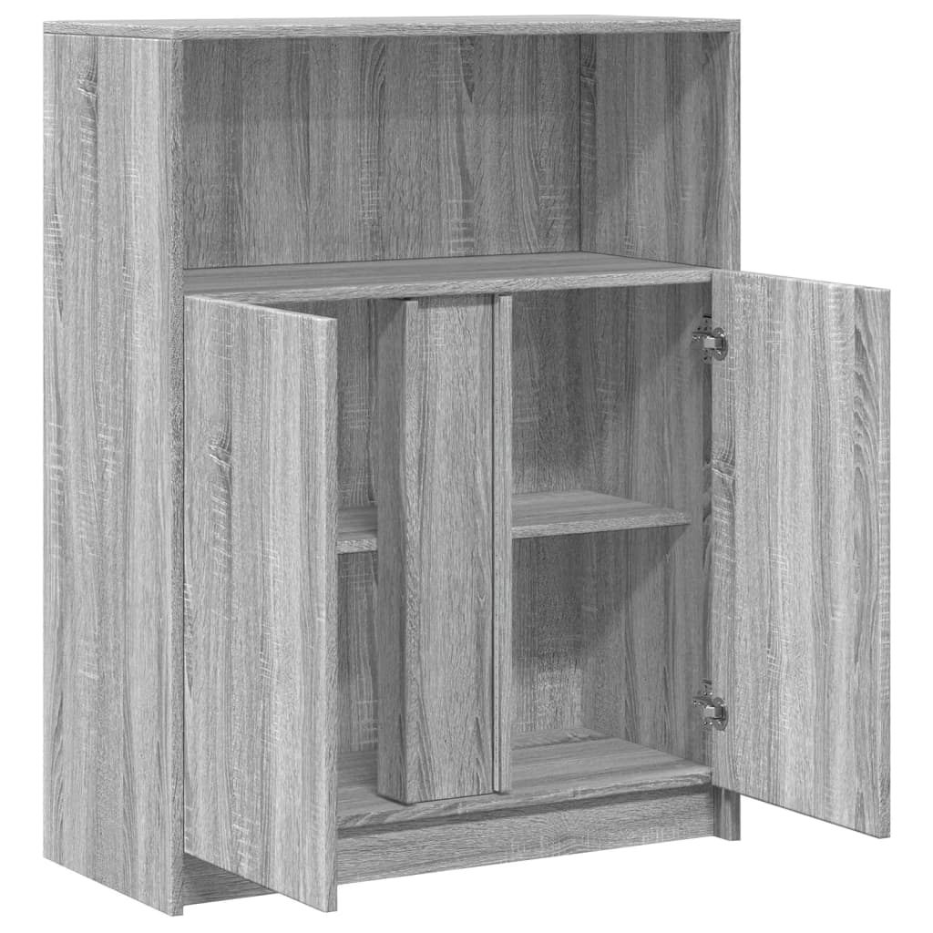 Dressoir met LED 77x34x100 cm bewerkt hout grijs sonoma eiken is nu te koop bij PeponiXL, paradijselijk wonen!
