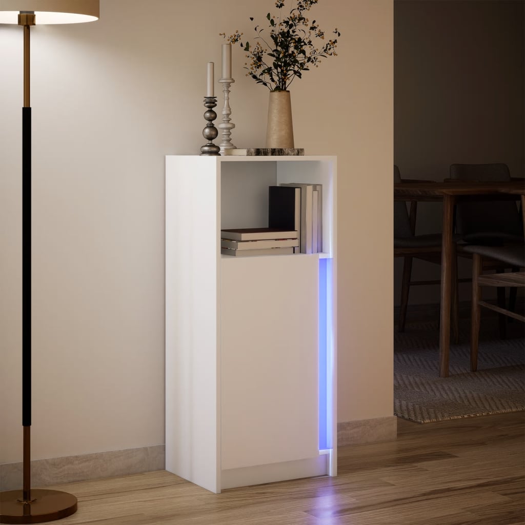 Dressoir met LED 42,5x34x100 cm bewerkt hout wit is nu te koop bij PeponiXL, paradijselijk wonen!