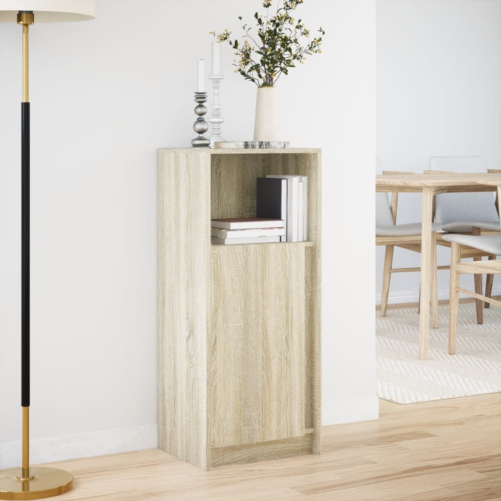 Dressoir met LED 42,5x34x100 cm bewerkt hout sonoma eikenkleur is nu te koop bij PeponiXL, paradijselijk wonen!