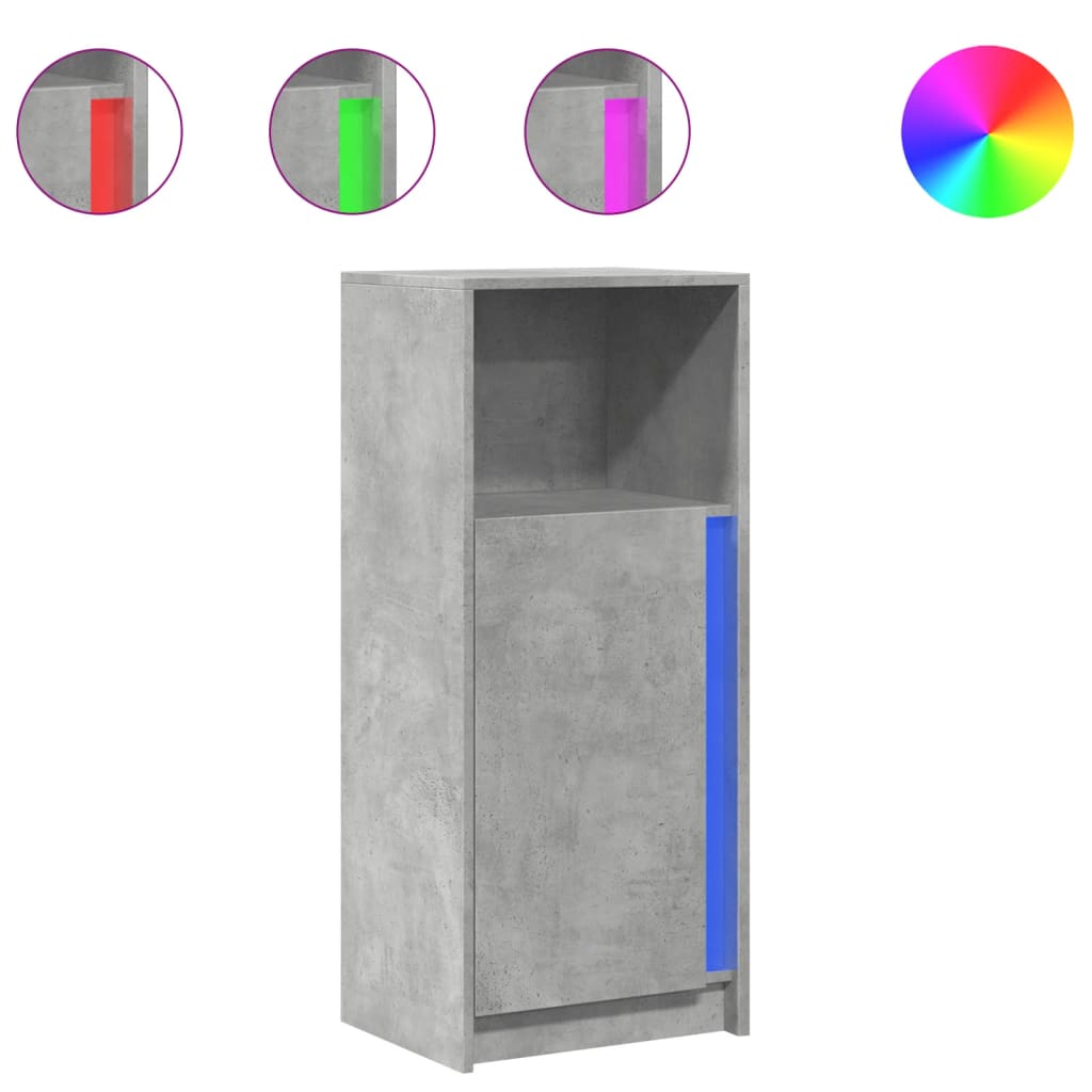 Dressoir met LED 42,5x34x100 cm bewerkt hout betongrijs is nu te koop bij PeponiXL, paradijselijk wonen!