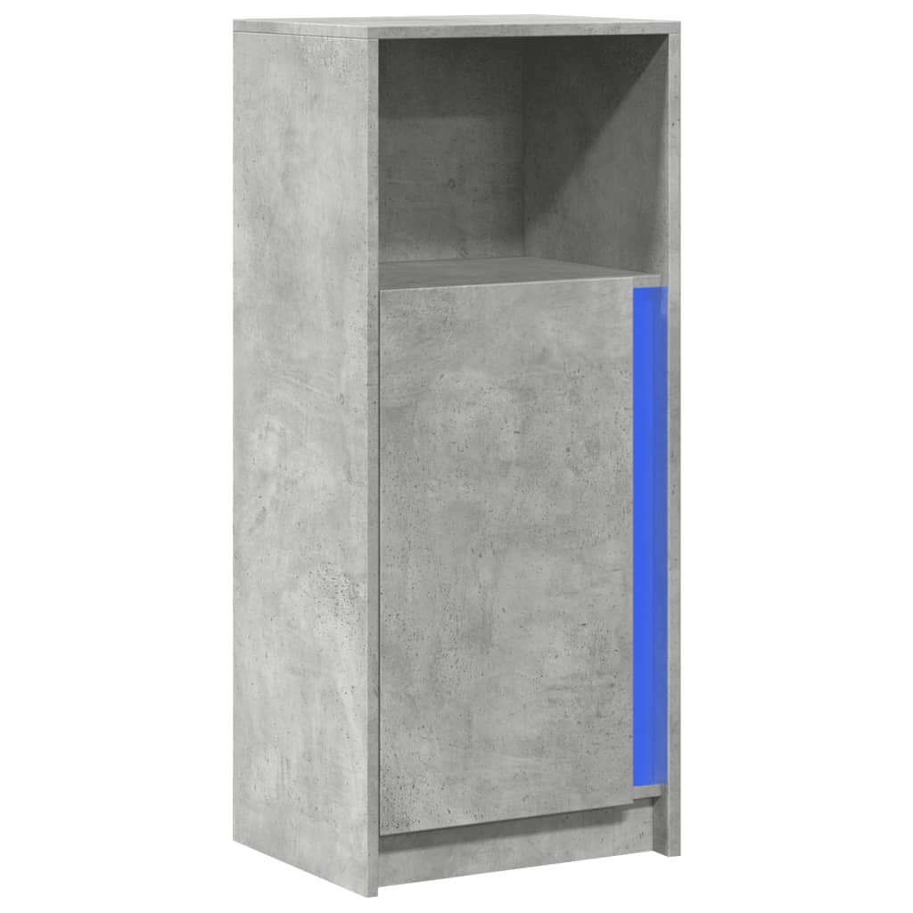 Dressoir met LED 42,5x34x100 cm bewerkt hout betongrijs is nu te koop bij PeponiXL, paradijselijk wonen!