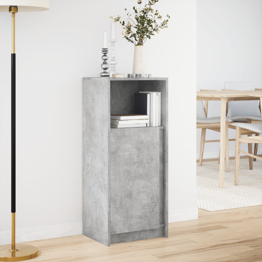 Dressoir met LED 42,5x34x100 cm bewerkt hout betongrijs is nu te koop bij PeponiXL, paradijselijk wonen!