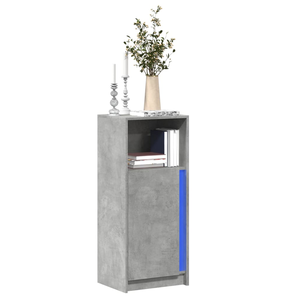 Dressoir met LED 42,5x34x100 cm bewerkt hout betongrijs is nu te koop bij PeponiXL, paradijselijk wonen!