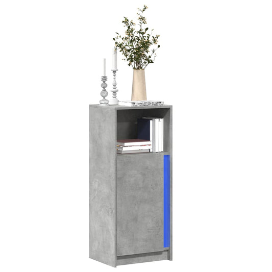 Dressoir met LED 42,5x34x100 cm bewerkt hout betongrijs is nu te koop bij PeponiXL, paradijselijk wonen!