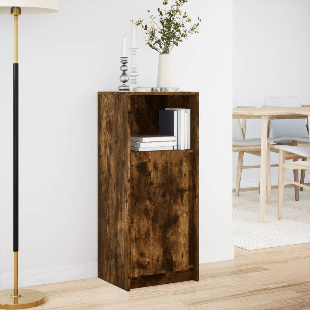 Dressoir met LED 42,5x34x100 cm bewerkt hout gerookt eikenkleur is nu te koop bij PeponiXL, paradijselijk wonen!