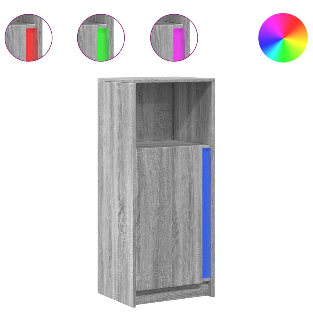 Dressoir met LED 42,5x34x100 cm bewerkt hout grijs sonoma eiken is nu te koop bij PeponiXL, paradijselijk wonen!