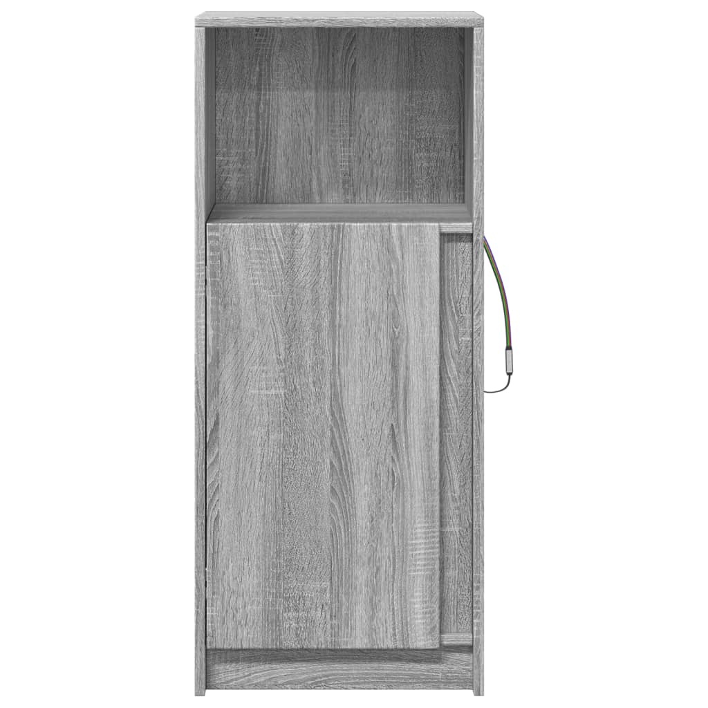 Dressoir met LED 42,5x34x100 cm bewerkt hout grijs sonoma eiken is nu te koop bij PeponiXL, paradijselijk wonen!
