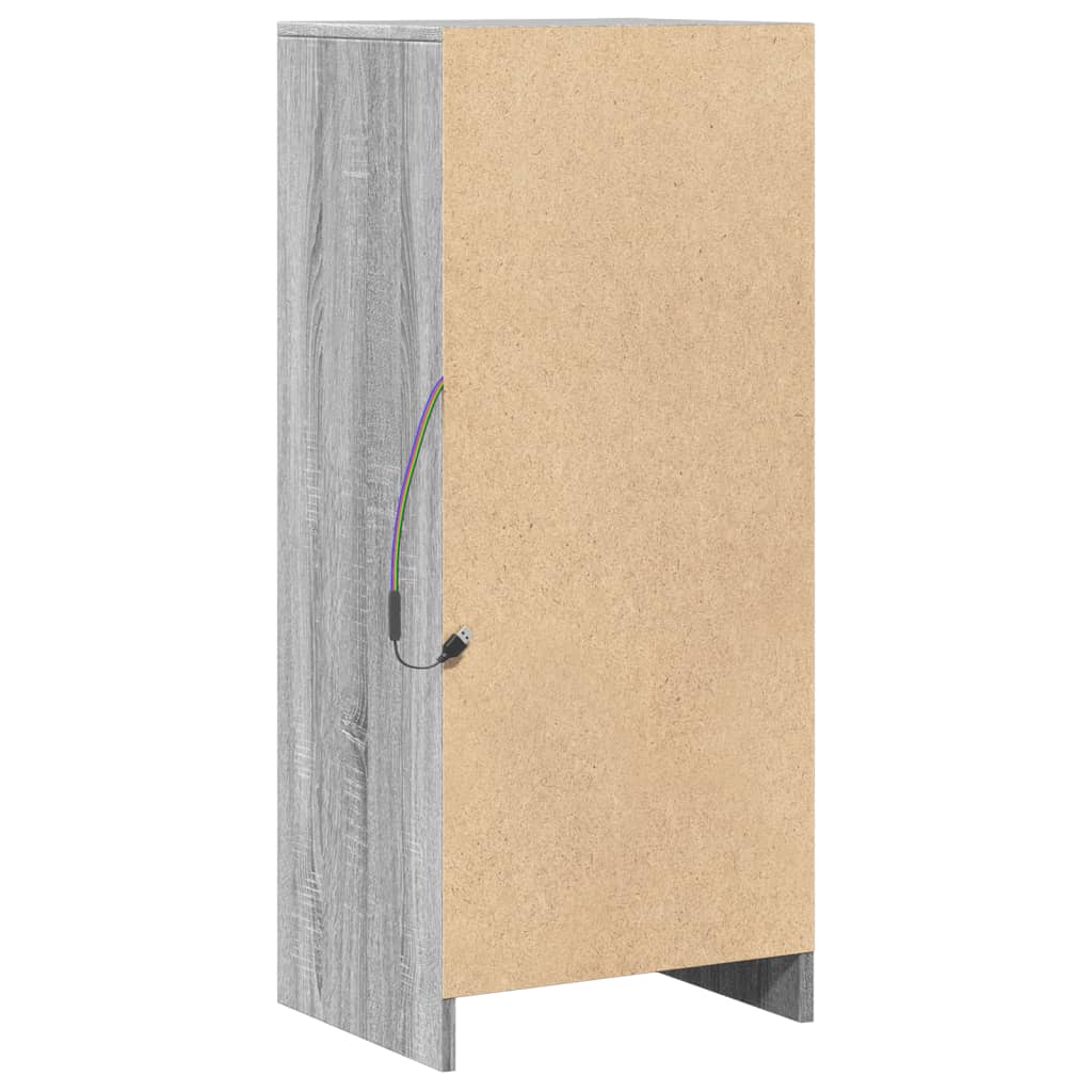 Dressoir met LED 42,5x34x100 cm bewerkt hout grijs sonoma eiken is nu te koop bij PeponiXL, paradijselijk wonen!