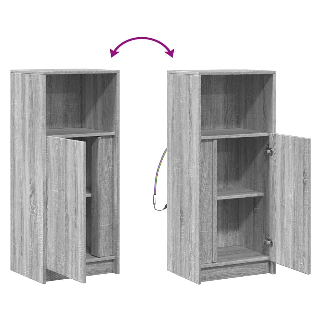 Dressoir met LED 42,5x34x100 cm bewerkt hout grijs sonoma eiken is nu te koop bij PeponiXL, paradijselijk wonen!