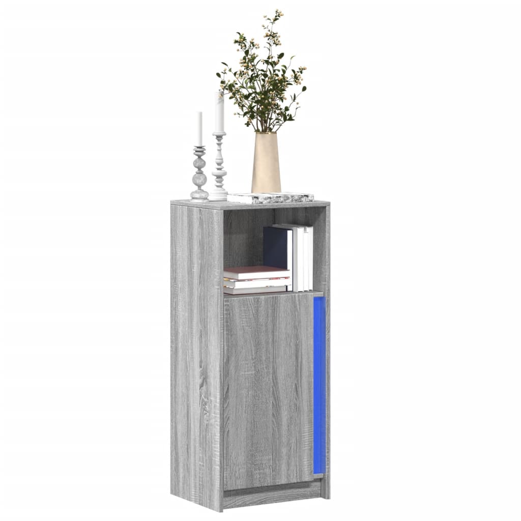 Dressoir met LED 42,5x34x100 cm bewerkt hout grijs sonoma eiken is nu te koop bij PeponiXL, paradijselijk wonen!