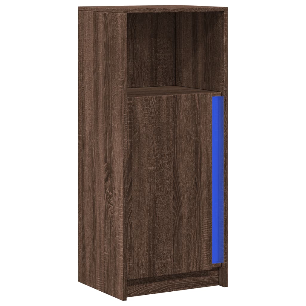Dressoir met LED 42,5x34x100 cm bewerkt hout bruin eikenkleur is nu te koop bij PeponiXL, paradijselijk wonen!