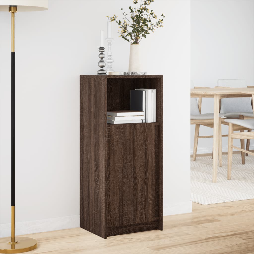 Dressoir met LED 42,5x34x100 cm bewerkt hout bruin eikenkleur is nu te koop bij PeponiXL, paradijselijk wonen!