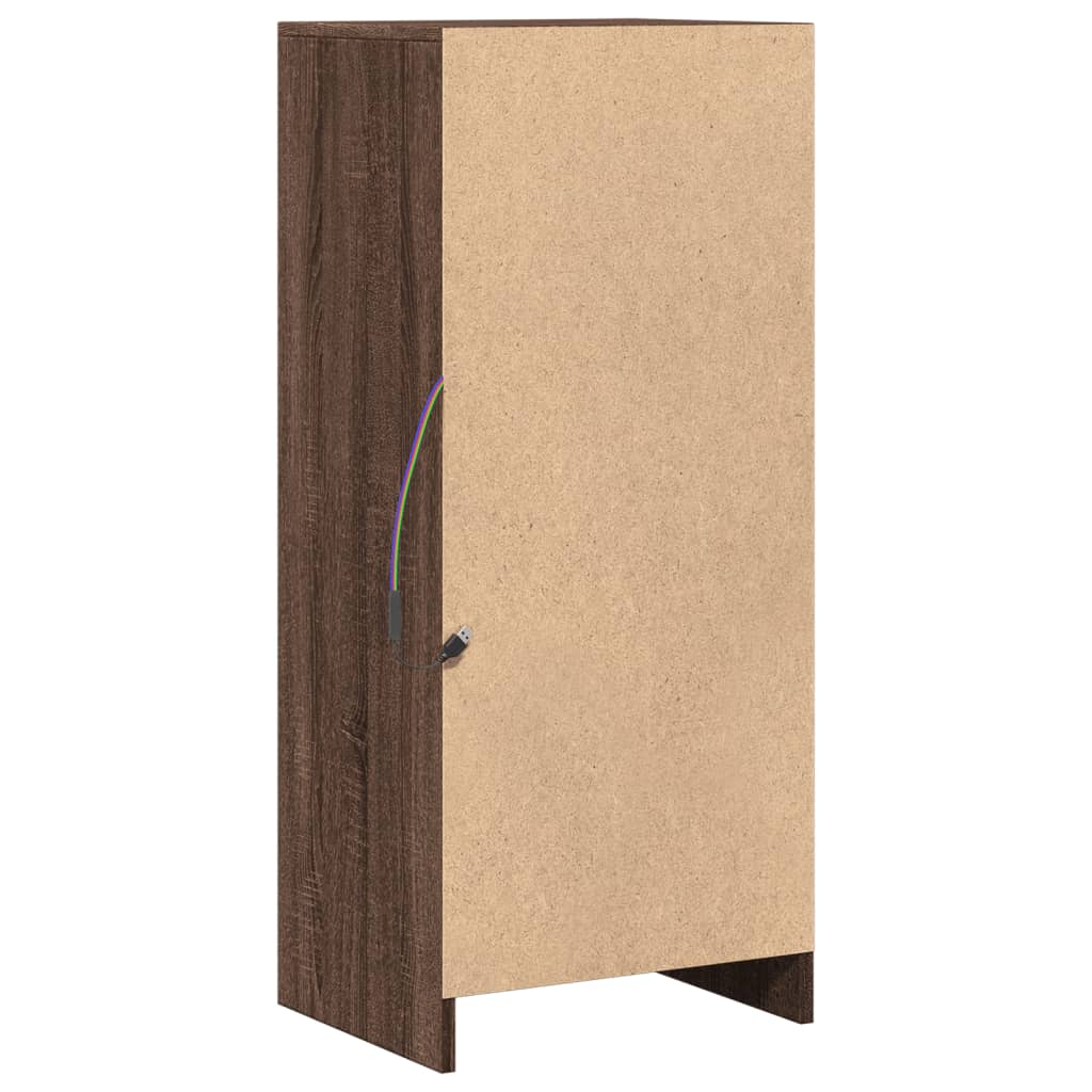 Dressoir met LED 42,5x34x100 cm bewerkt hout bruin eikenkleur is nu te koop bij PeponiXL, paradijselijk wonen!