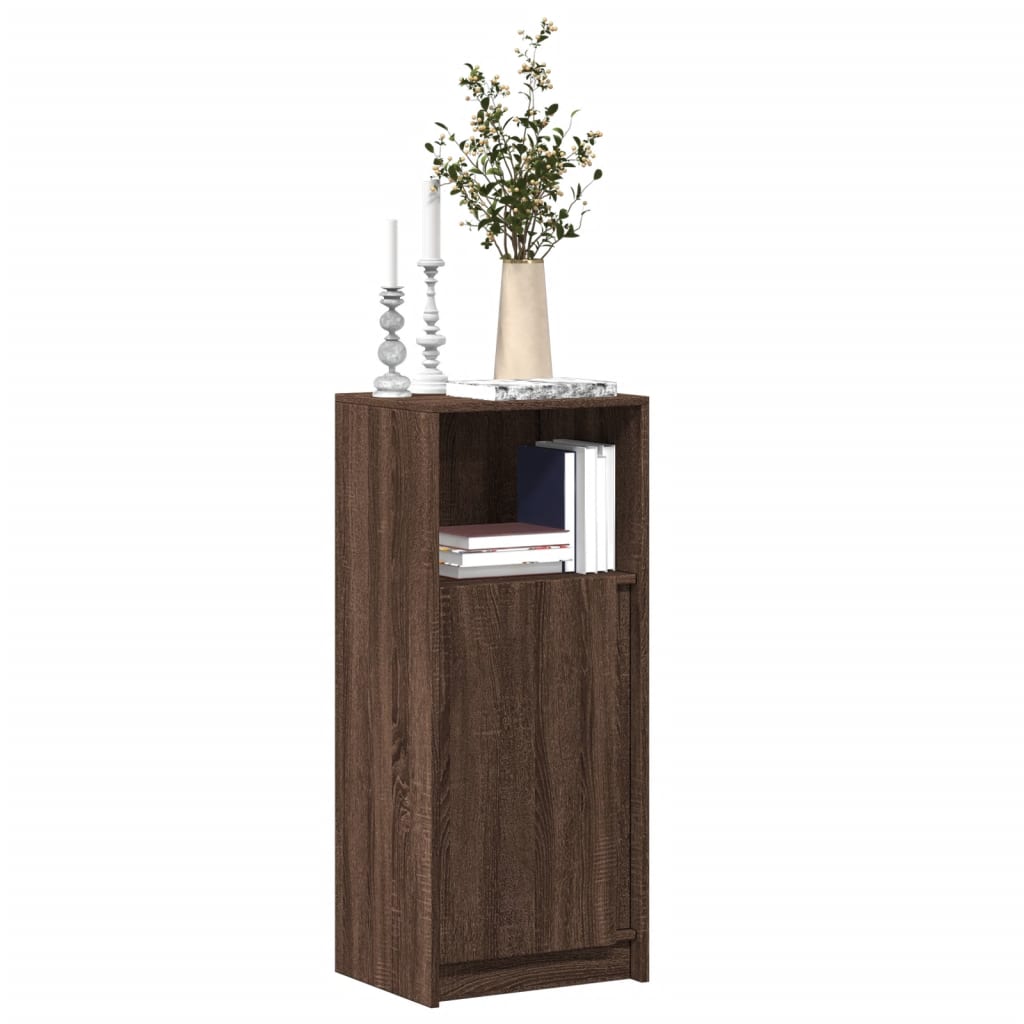 Dressoir met LED 42,5x34x100 cm bewerkt hout bruin eikenkleur is nu te koop bij PeponiXL, paradijselijk wonen!