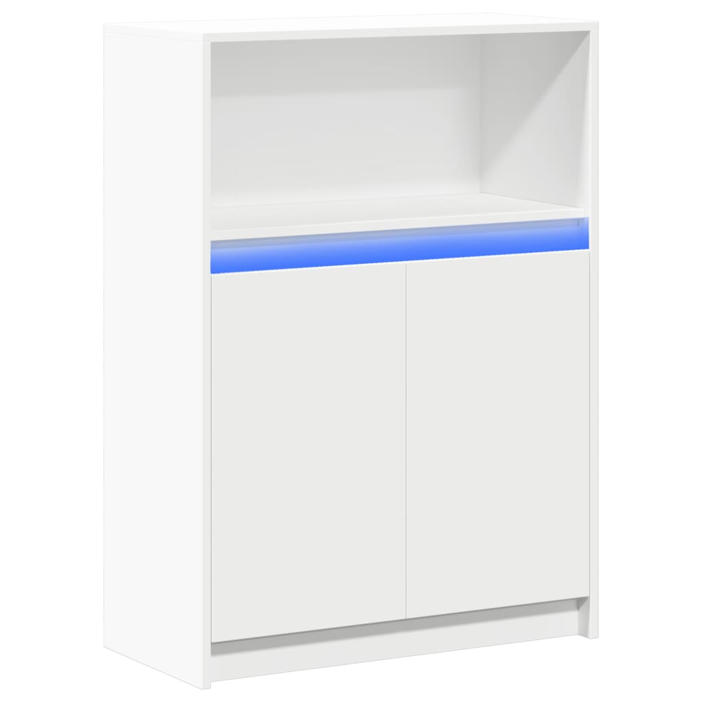 Dressoir met LED 72x34x100 cm bewerkt hout wit is nu te koop bij PeponiXL, paradijselijk wonen!