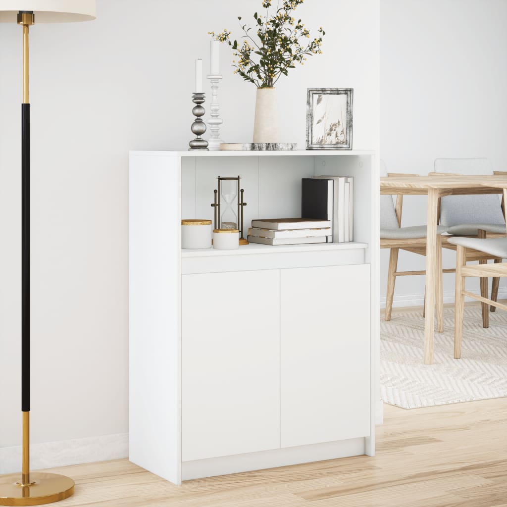Dressoir met LED 72x34x100 cm bewerkt hout wit is nu te koop bij PeponiXL, paradijselijk wonen!