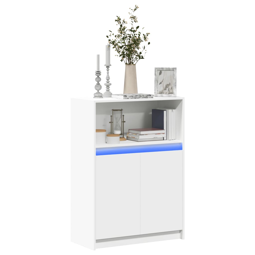 Dressoir met LED 72x34x100 cm bewerkt hout wit is nu te koop bij PeponiXL, paradijselijk wonen!