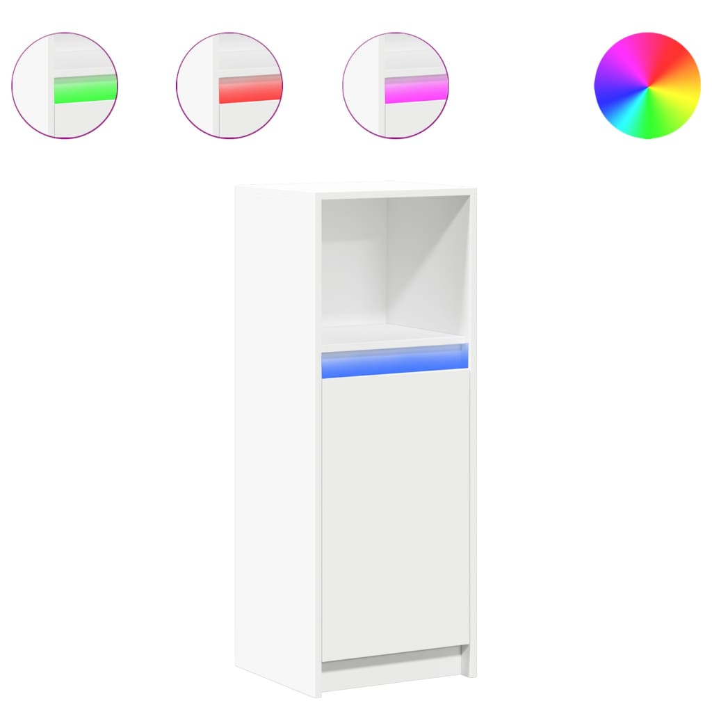 Dressoir met LED 38x34x100 cm bewerkt hout wit is nu te koop bij PeponiXL, paradijselijk wonen!