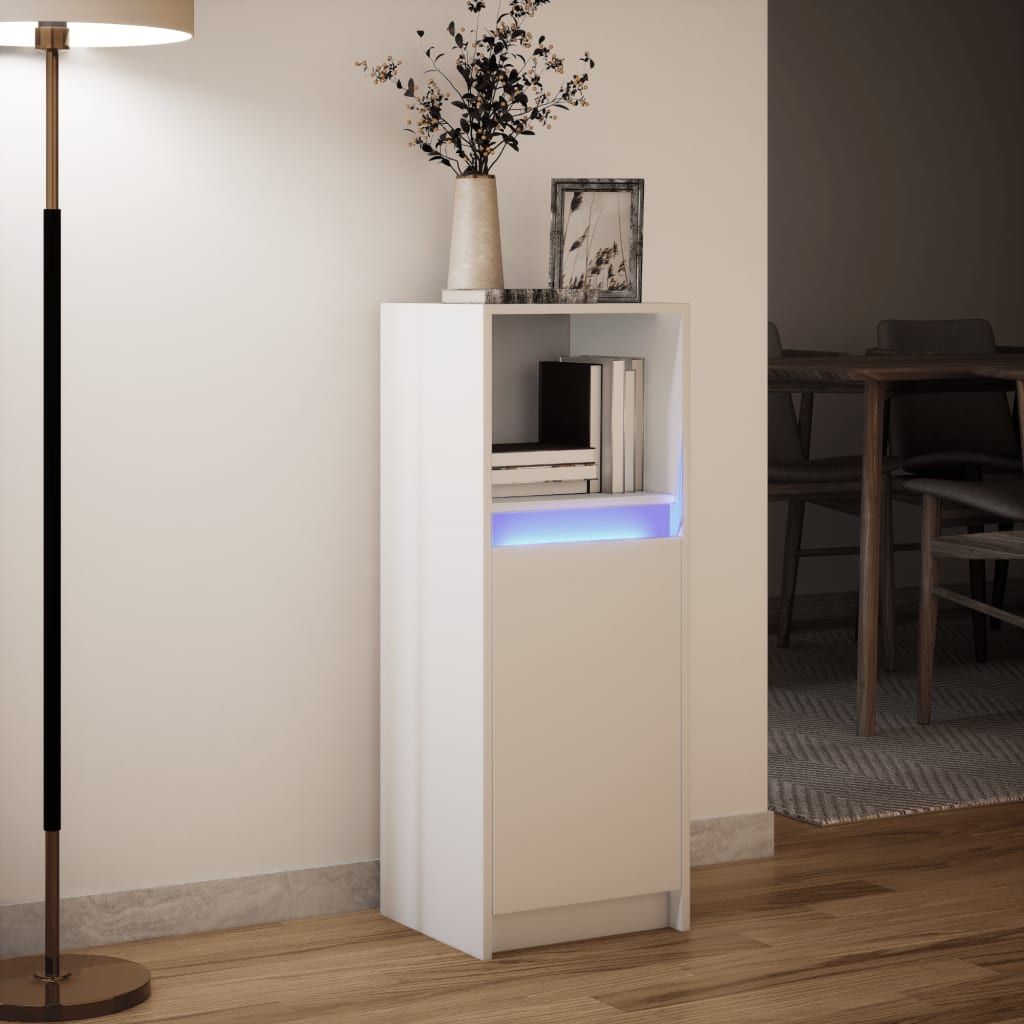Dressoir met LED 38x34x100 cm bewerkt hout wit is nu te koop bij PeponiXL, paradijselijk wonen!