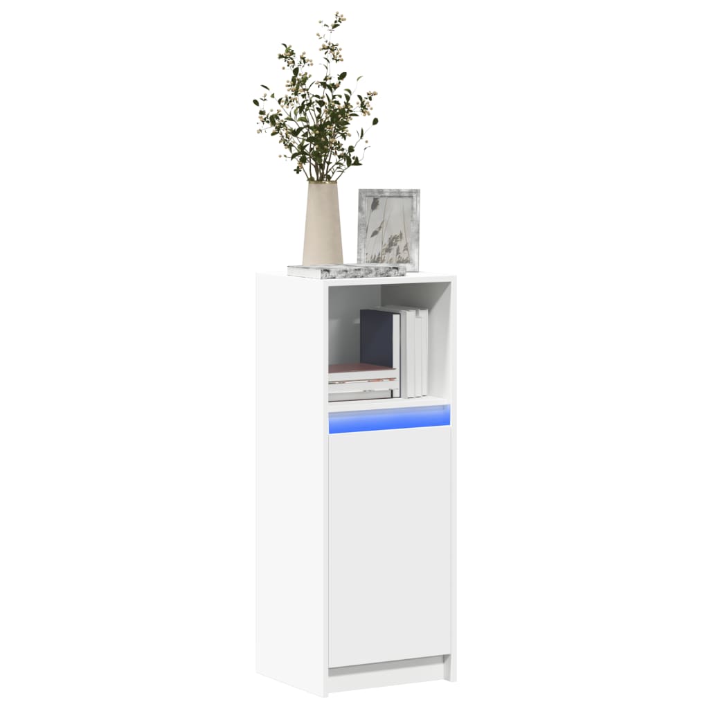 Dressoir met LED 38x34x100 cm bewerkt hout wit is nu te koop bij PeponiXL, paradijselijk wonen!