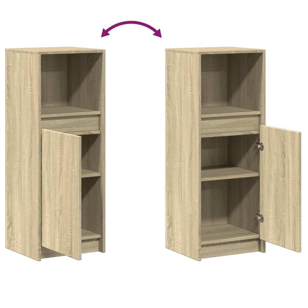 Dressoir met LED 38x34x100 cm bewerkt hout sonoma eikenkleurig is nu te koop bij PeponiXL, paradijselijk wonen!