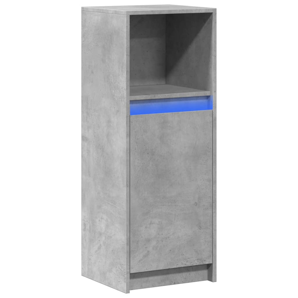 Dressoir met LED 38x34x100 cm bewerkt hout betongrijs is nu te koop bij PeponiXL, paradijselijk wonen!