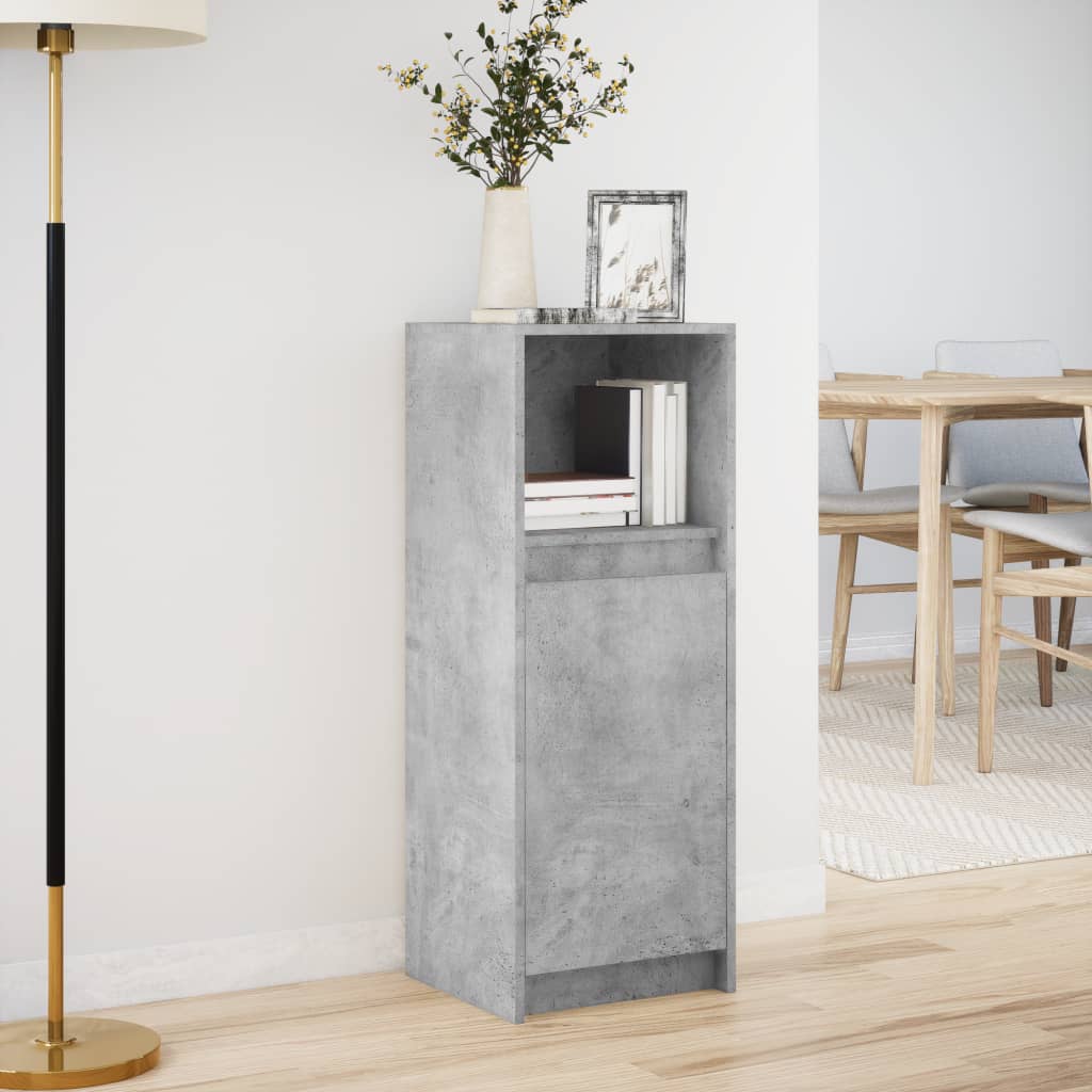 Dressoir met LED 38x34x100 cm bewerkt hout betongrijs is nu te koop bij PeponiXL, paradijselijk wonen!