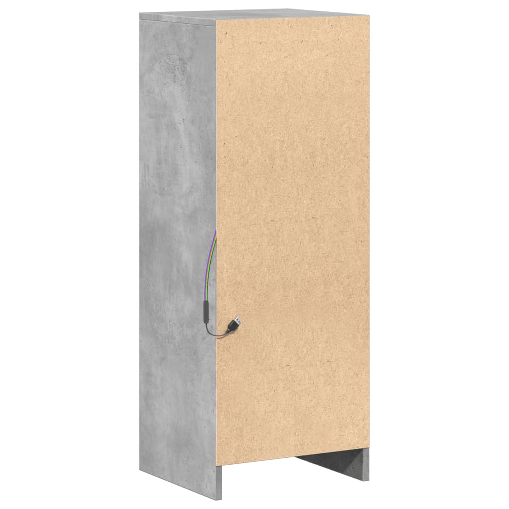 Dressoir met LED 38x34x100 cm bewerkt hout betongrijs is nu te koop bij PeponiXL, paradijselijk wonen!
