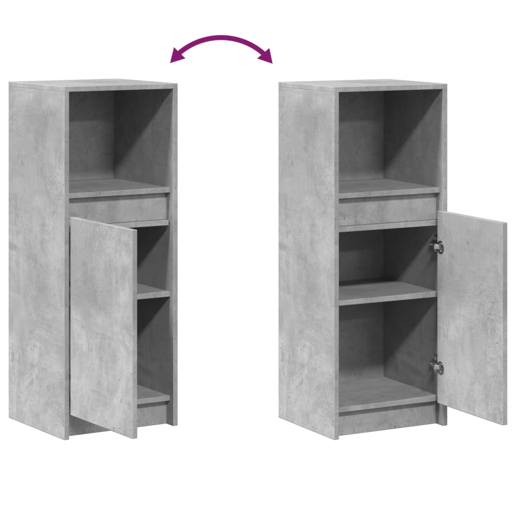 Dressoir met LED 38x34x100 cm bewerkt hout betongrijs is nu te koop bij PeponiXL, paradijselijk wonen!