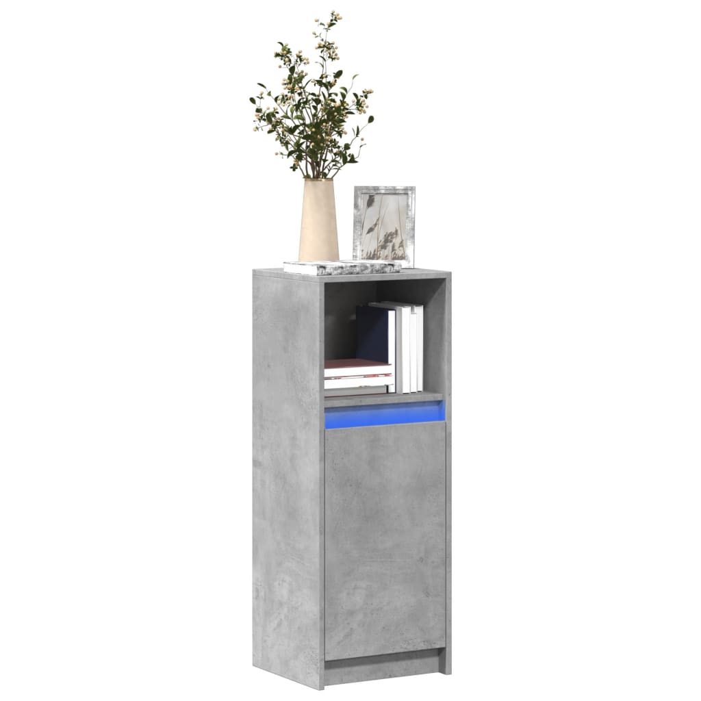 Dressoir met LED 38x34x100 cm bewerkt hout betongrijs is nu te koop bij PeponiXL, paradijselijk wonen!