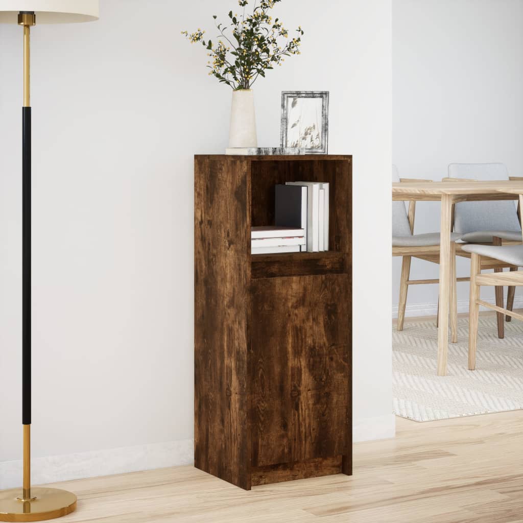 Dressoir met LED 38x34x100 cm bewerkt hout gerookt eikenkleurig is nu te koop bij PeponiXL, paradijselijk wonen!