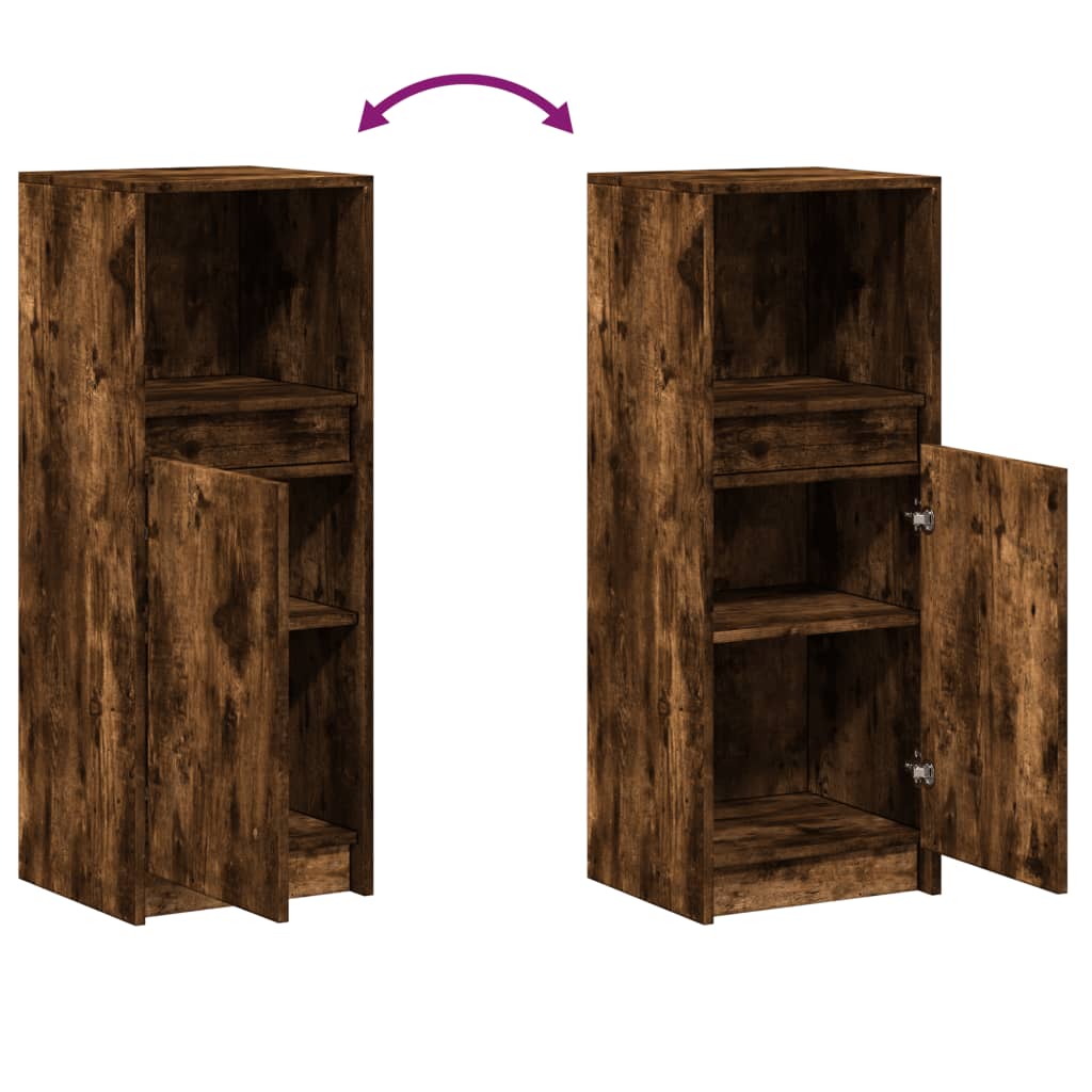 Dressoir met LED 38x34x100 cm bewerkt hout gerookt eikenkleurig is nu te koop bij PeponiXL, paradijselijk wonen!