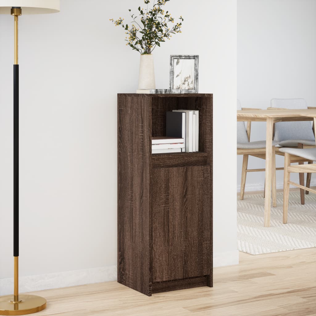 Dressoir met LED 38x34x100 cm bewerkt hout bruin eikenkleur is nu te koop bij PeponiXL, paradijselijk wonen!