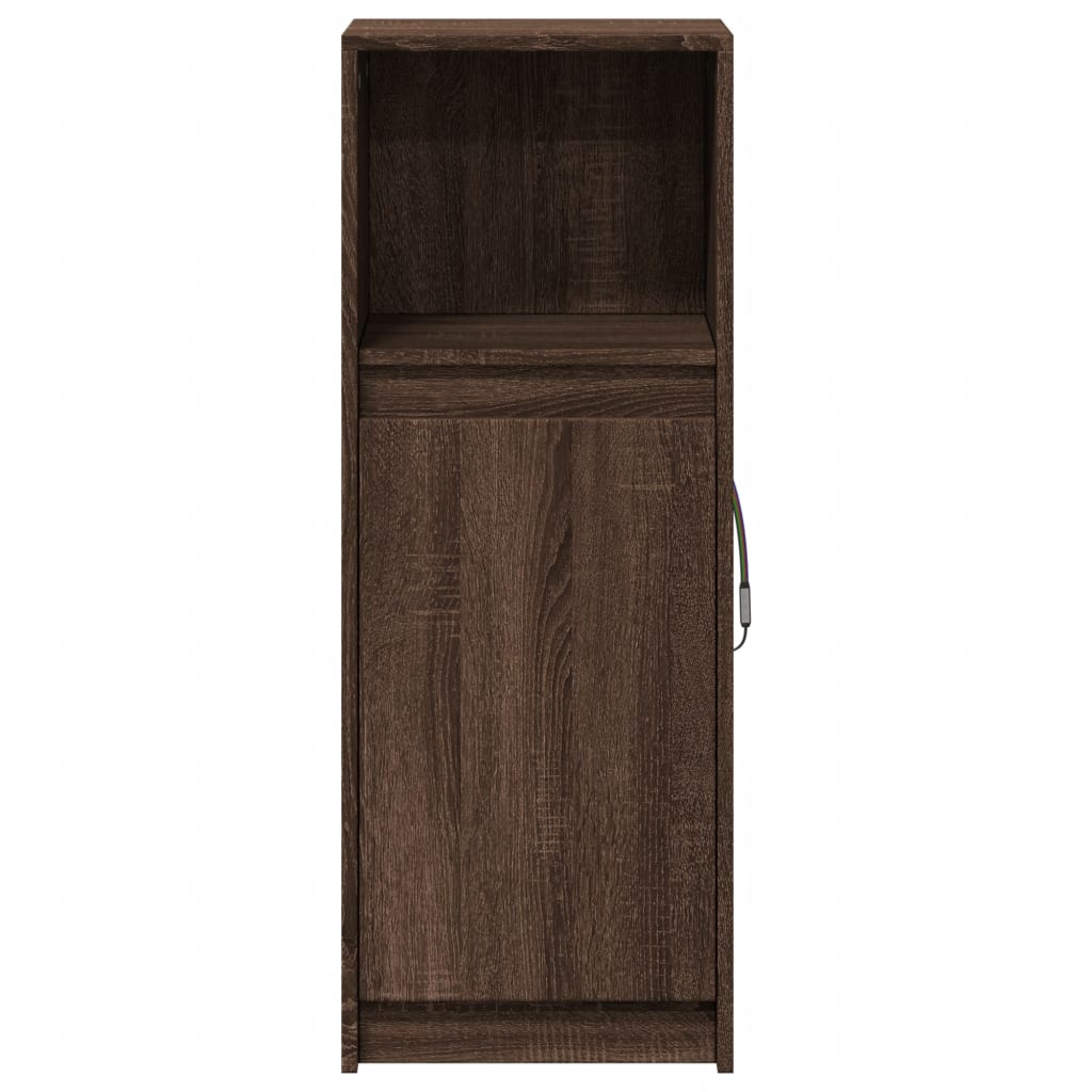 Dressoir met LED 38x34x100 cm bewerkt hout bruin eikenkleur is nu te koop bij PeponiXL, paradijselijk wonen!