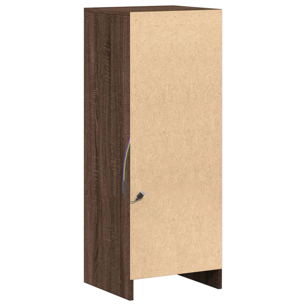 Dressoir met LED 38x34x100 cm bewerkt hout bruin eikenkleur is nu te koop bij PeponiXL, paradijselijk wonen!